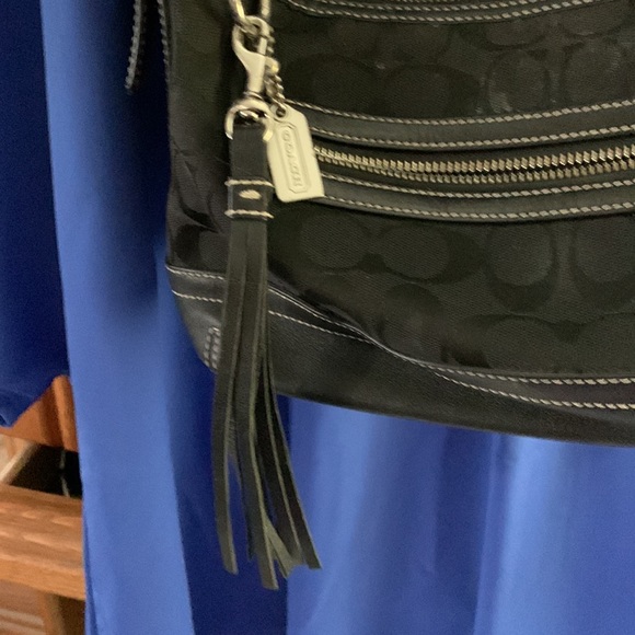 Coach handbag great condition.  Leather on bottom coach signature canvas - Picture 3 of 4